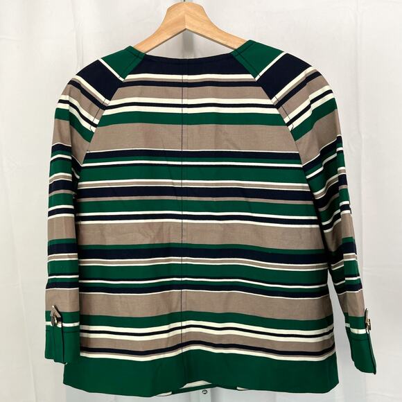 NWT TALBOTS Striped Button Up Jacket - Size 12 - Picture 2 of 13